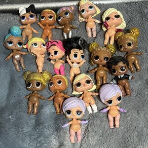 Lot of  17 MGA 3 Inch LOL Surprise Dolls Figures No Clothes  Glitter Hair